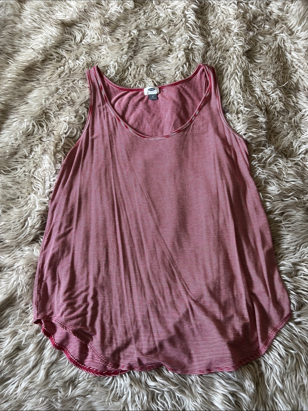 Old Navy Red Micro-Stripe Women's Tank Top